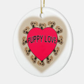Puppy Love Keramisch Ornament (Links)