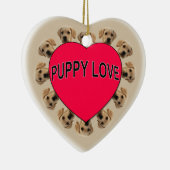 Puppy Love Keramisch Ornament (Rechts)