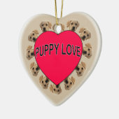 Puppy Love Keramisch Ornament (Links)
