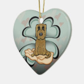 Puppy Love Keramisch Ornament (Links)