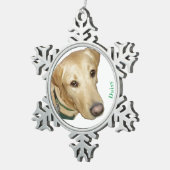 Puppy Love Kerstversiering - pas het aan! Tin Sneeuwvlok Ornament (Rechts)