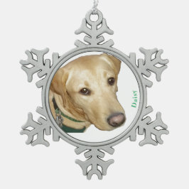 Puppy Love Kerstversiering - pas het aan! Tin Sneeuwvlok Ornament