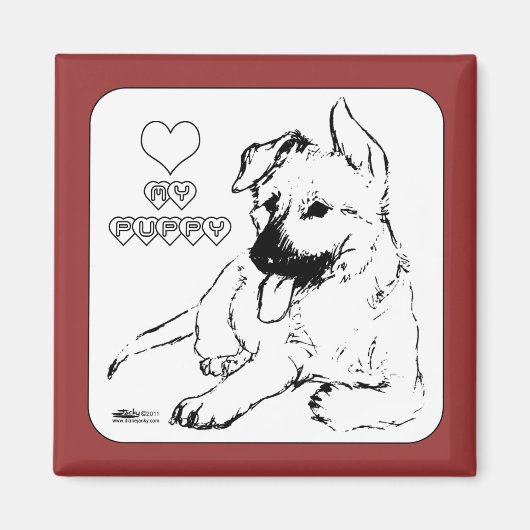 Puppy Love Magneet (Voorkant)