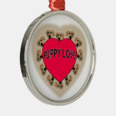 Puppy Love Metalen Ornament (Rechts)