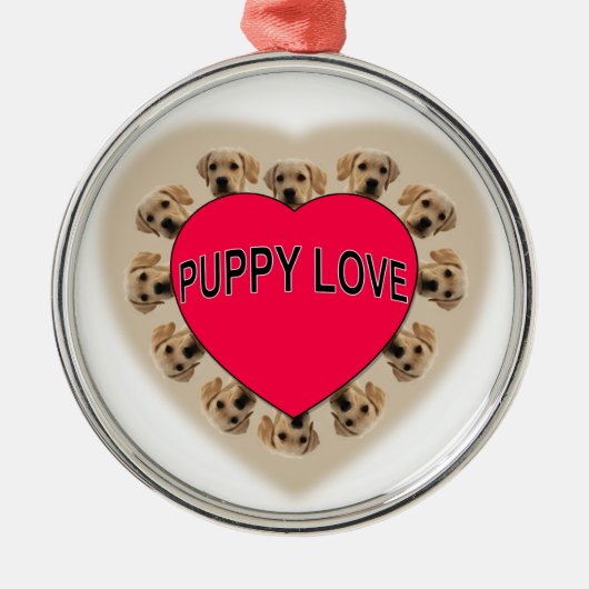 Puppy Love Metalen Ornament (Voorkant)