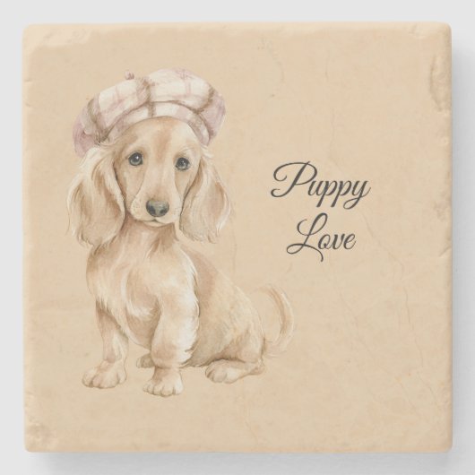 Puppy Love Muts Stenen Onderzetter (Voorkant)