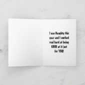 PUPPY LOVE NAUGHTY OF NICE IN CHRISTMAS FEESTDAGEN KAART (Binnen)