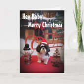 PUPPY LOVE NAUGHTY OF NICE IN CHRISTMAS FEESTDAGEN KAART (Voorkant)
