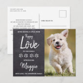 Puppy Love New Pet Dog Aankondigingskaart (Voorkant / Achterkant)