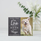 Puppy Love New Pet Dog Aankondigingskaart (Staand voorkant)