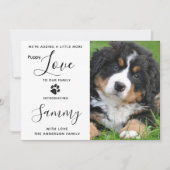 Puppy Love New Pet Dog Announance Kaart (Voorkant)