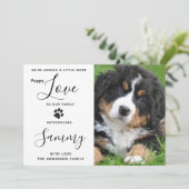 Puppy Love New Pet Dog Announance Kaart (Staand voorkant)
