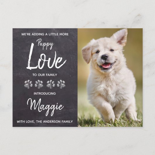 Puppy Love New Pet Dog Puppy Shower Invitation Aankondigingskaart (Voorkant)