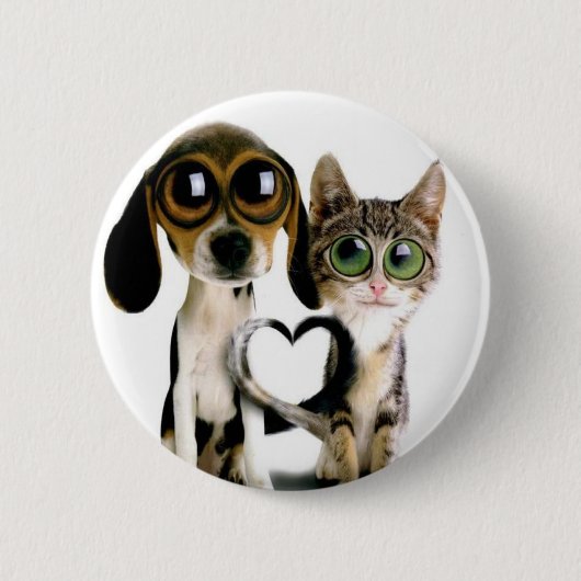 puppy love peace ronde button 5,7 cm (Voorkant)