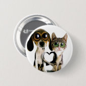 puppy love peace ronde button 5,7 cm (Voorkant /achterkant)