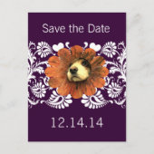 Puppy Love Peking Out of a Flower Aankondigingskaart (Voorkant)