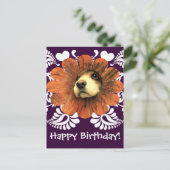 Puppy Love Peking Out of a Flower Briefkaart (Staand voorkant)