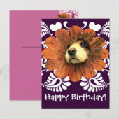 Puppy Love Peking Out of a Flower Briefkaart (Voorkant / Achterkant)