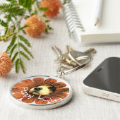 Puppy Love Peking Out of a Flower Sleutelhanger (Zijkant)