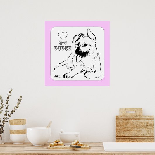 Puppy Love Poster (Keuken)