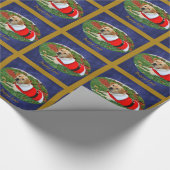 Puppy Love — Puppy in Santa Outfit Cadeaupapier (Hoek)