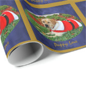 Puppy Love — Puppy in Santa Outfit Cadeaupapier (Rol Hoek)
