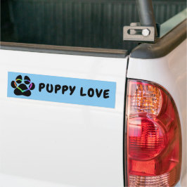 Puppy Love Rainbow Heart Bumpersticker