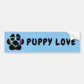 Puppy Love Rainbow Heart Bumpersticker (Voorkant)