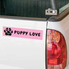 Puppy Love Rainbow Heart Bumpersticker