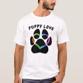 Puppy Love Rainbow Heart T-shirt (Voorkant)