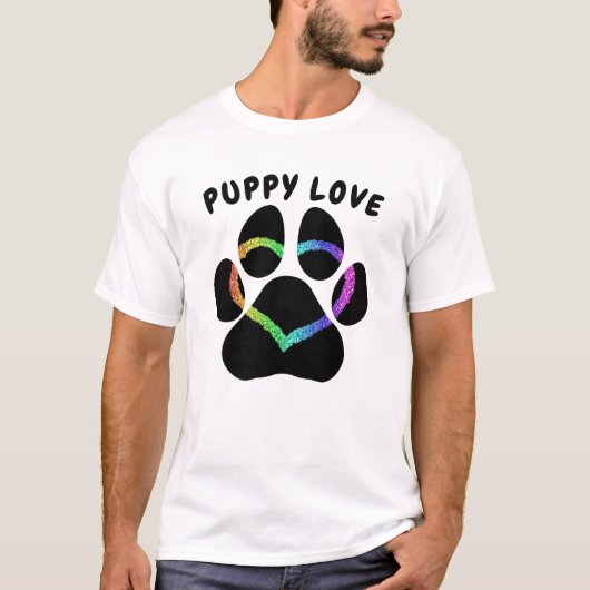 Puppy Love Rainbow Heart T-shirt (Voorkant)