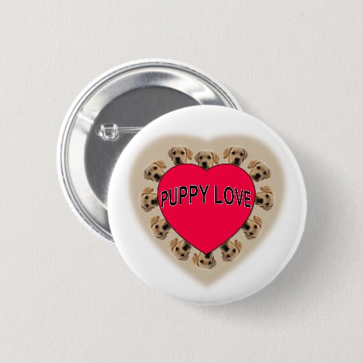 Puppy Love Ronde Button 5,7 Cm (Voorkant /achterkant)