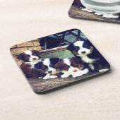 Puppy Love - Schattige Australische herders Bier Onderzetter (Linkerzijde)