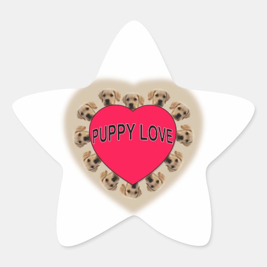 Puppy Love Ster Sticker (Voorkant)