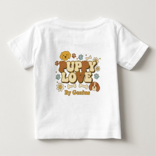 Puppy Love T-Shirt, Groovy Retro 70s Dog Lover Cut (Achterkant)