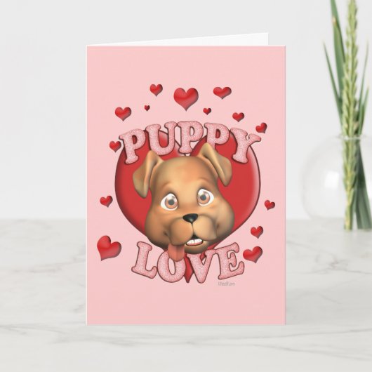 Puppy Love Valentijn Kaart (Voorkant)