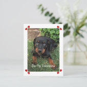 Puppy Love Valentijnsdag Briefkaart (Staand voorkant)