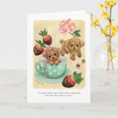 Puppy Love Valentine Kaart (Gele Bloem)