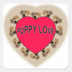 Puppy Love Vierkante Sticker