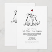 Puppy Love Wedding Invitation Kaart (Voorkant / Achterkant)