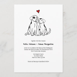Puppy Love Wedding Invitation Kaart