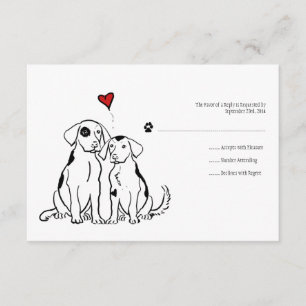 Puppy Love Wedding Invitation RSVP Kaartje