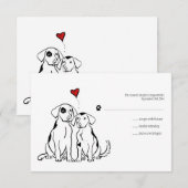 Puppy Love Wedding Invitation RSVP Kaartje (Voorkant / Achterkant)