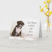 Puppy Love Wenskaart Kaart (Gele Bloem)