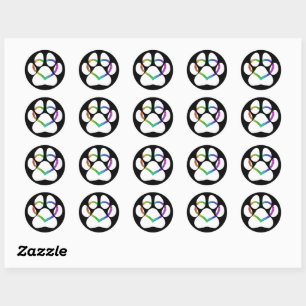 PUPPY LOVE White Ronde Sticker