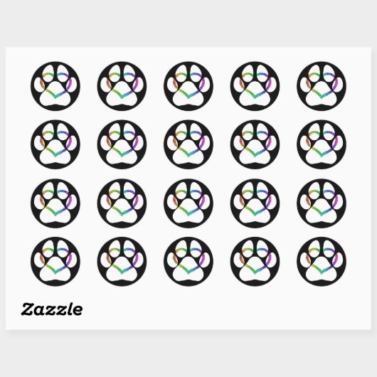PUPPY LOVE White Ronde Sticker (Vel)