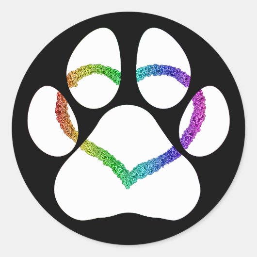 PUPPY LOVE White Ronde Sticker (Voorkant)