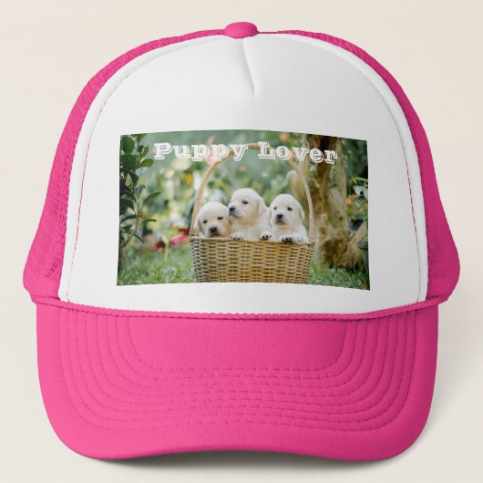 Puppy Lover Foto Gedrukte Trucker Hoeden - Petten (Voorkant)
