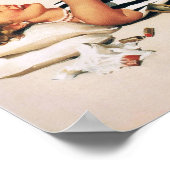 Puppy Lover Pin-up Girl - Retro Pinup Art Poster (Hoek)