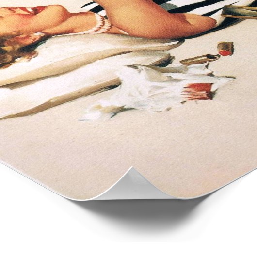 Puppy Lover Pin-up Girl - Retro Pinup Art Poster (Hoek)